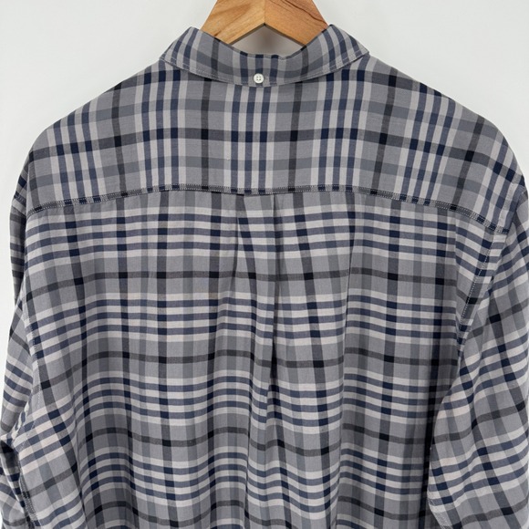 Billy Reid XL Gray Plaid Button Down Shirt Mens Long Sleeve Cotton Standard Fit - Picture 5 of 7